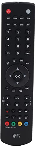 Ouitble Ersatzfernbedienung RC1912 Universal-TV-Fernbedienung für TECHWOOD Orion LED-Fernseher LC32SH130K LC24DV510K ABS-Silikonschlüssel Schwarz