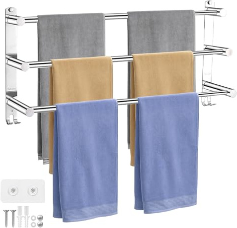 Mocifa Porte-Serviettes de Salle de Bain Mural, Porte Serviette 3 Barres