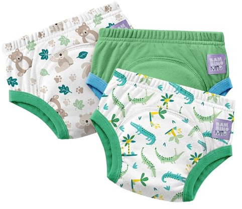 Bambino Mio 3er-Pack BEST Töpfchentraining-Hosen (2–3 Jahre) GRÜNER DSCHUNGEL | EUROPÄISCHE MARKE | Wiederverwendbare Baumwollunterwäsche für Kleinkinder | Waschbare und wiederverwendbare Windelhöschen für Babys und Kleinkinder – 100 % Baumwolle – weich für empfindliche Haut