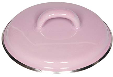 Riess, 0101-006, Deckel mit Chromrand 12, CLASSIC - BUNT/PASTELL, Farbe Rosa, Durchmesser 12 cm, Höhe 4.1 cm, Emaille, optional zu Töpfen und Kasserollen