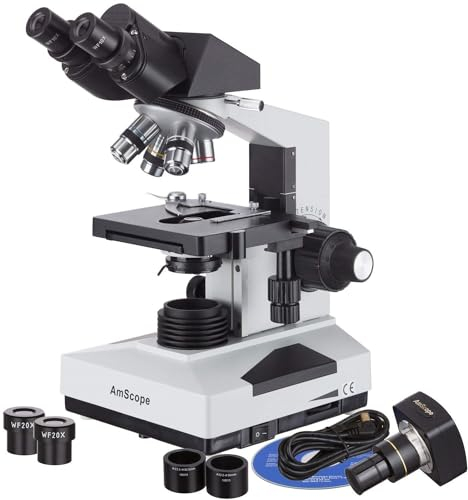 AmScope B490B-5M 40X-2000X Student Binokularmikroskop und 5MP Kamera
