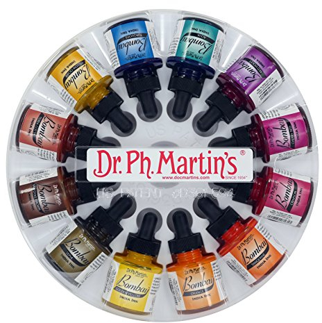 Dr. Ph. Martin's Bombay India Ink, 1.0 oz, Set of 12 (Set 2)