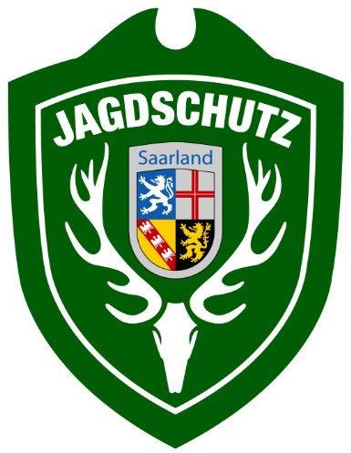 Waidmannsbruecke Erwachsene Jagdschutz Saarland Autoschild, Grün, One Size