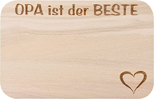 FABRIKSTORES Frühstücksbrettchen/Frühstücksbrett mit Gravur Opa ist der Beste als Geschenk - Buchenholz - Abgerundete Ecken - Geschenkidee ideal für Vatertag oder andere Anlässe - Gute Qualität