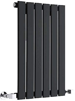 Milano Alpha Black Horizontal Single Flat Panel Radiator - 635mm x 420mm