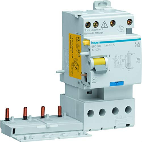 bloc différentiel - 3 phases + neutre - 25a - 300 ma - type ac - hager bfc825