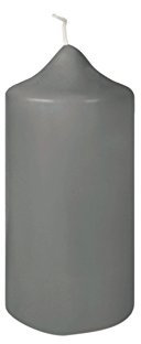 Fink Candle/Stumpenkerze,dunkelgrau,getaucht/H.15cm,D.8