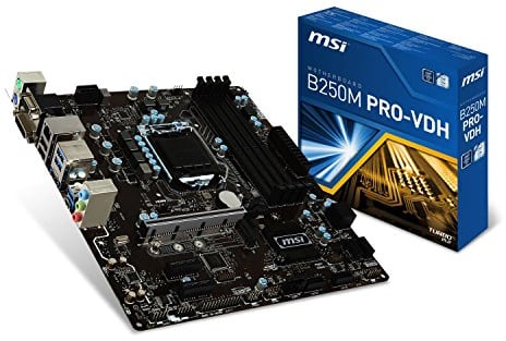 MSI 911-7A70-003 PRO VDH Kaby Lake Intel B250 DDR4 Micro ATX Motherboard - Black