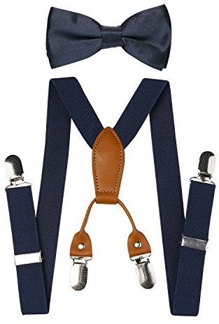 Babies Kids Toddler Adjustable Elastic Braces Suspenders and Bow Tie Set