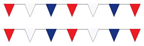 Beistle 2 banderines patrióticos de plástico para interiores y exteriores, 4 de julio, decoraciones del Día del Trabajo, suministros de fiesta de Estados Unidos