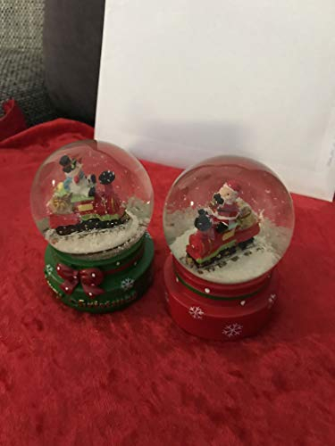 G. Wurm 2 er Set Schneekugeln, Schneemann und Nikolaus auf Lok, H. 9 cm, D. 6 cm
