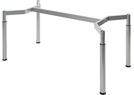 boho möbelwerkstatt Schreibtischgestell, Konferenztischgestell, Tischgestell, höheneinstellbar in Silber RAL9006 für Tischplatten von 160 x 80 cm