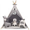 Izabell® Kinder Spielzelt Teepee Tipi Set für Kinder drinnen draußen Spielzeug Zelt Indianer Indianertipi mit Fenster Tipi mit Zubehör Tipizelt Zoo
