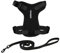 Voyager Step-in Lock Katzengeschirr und reflektierende Katzenleine mit Neoprengriff by Best Pet Supplies - Unterstützt kleine, mittelgroße und große Katzenrassen, Schwarz, size XXS - 1,5 m