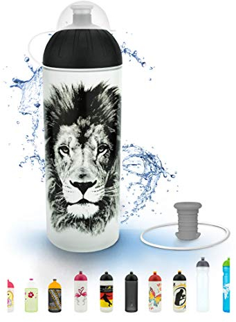 FreeWater Trinkflasche 700 ml, Löwe, transparent: schadstofffrei, spülmaschinengeeignet, auslaufsicher, langlebig
