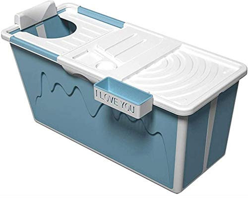 Portable Baignoire Antidérapant, Adulte Enfants Trempage Baril Baignoires Spa Cabine De Douche Voyage Taille 120 X 53 X 63 Cm,Blue