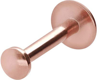 PIERCINGLINE Titan Labret Stecker Gewinde Flat DISC Piercing Lippe Nase Ohr Roségoldfarben 6 x 4 mm