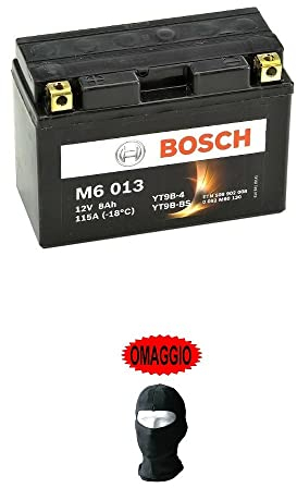 COMPATIBILE CON YAMAHA YZF R6 (RJ03/RJ05/RJ09) 600 2001 A 2005 BATTERIA BOSCH GIA' PRONTA ALL'USO YT9B-BS 12 V 8AH BATTERIE 8 AMP MOTO SCOOTER CARICA M6013 150X70X105MM
