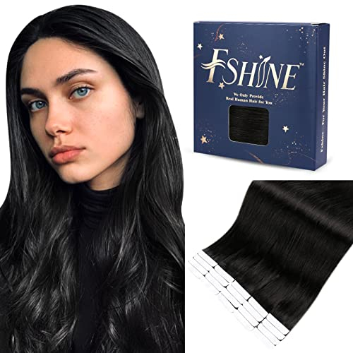 Fshine Tape in Extensions Echthaar Tiefschwarz 30g 20 Stücke 30g Klebeband in Haarverlängerung Echthaar Tape in Extensions Farbe 1