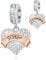 Sister Dangle Charms, fits Pandora Sister's Love Bracelet, 925 Sterling Silver Pave Heart CZ I Love You Pendant Bead with Rose Gold Banner, Gift for Girl/Sister in Law/Big Little Sis