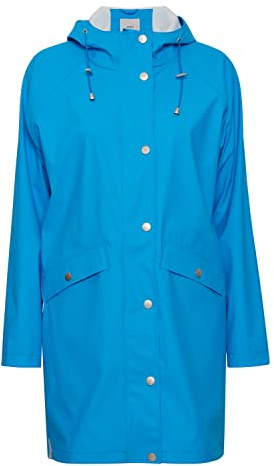 ICHI IHTAZI JA Damen Windbreaker Übergangsjacke Regenjacke Regenmantel mit Druckknöpfen und Kapuze, Größe:L, Farbe:Blithe (174336)