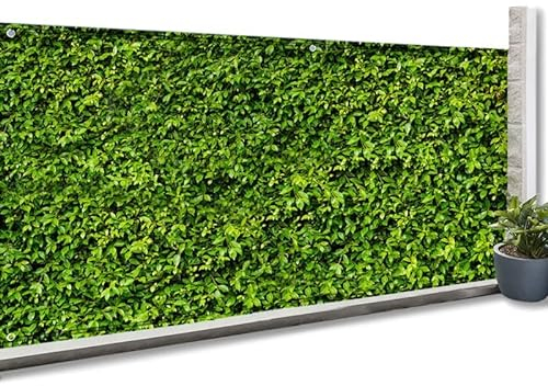 IDMarket - Brise Vue occultant 2 x 10 M imprimé Feuillage 160 GR/m²