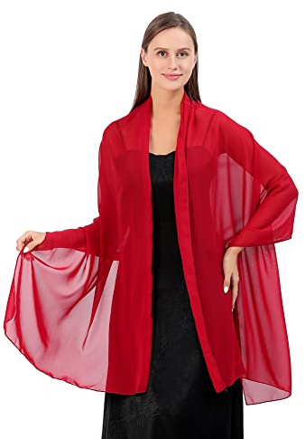 Proumhang Kvinnor Mjuka Chiffonsjalar Scarves Wraps för Brud brudtärna bröllop fest kväll Klänning och speciella tillfällen Klänningar 70cm x 200cm