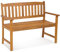 GOPLUS Gartenbank wetterfest, Holzbank 2-3 Sitzer, Sitzbank Outdoor, Balkonbank mit Rücklehne und Armlehne, bis zu 360kg belastbar, Parkbank Terrassenbank, 110 x 56,5 x 86 cm