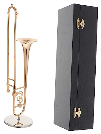 VICASKY 1Stk Modell Posaune Kupferhandwerksinstrumentenmodell Mini-Spielzeug bürodeko büro dekoration Ornament Modelle Instrumentenmodell aus Kupfer kleiner Posaunenschmuck Schreibtisch