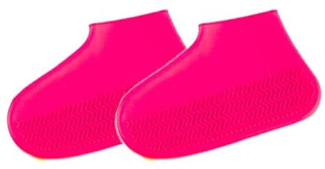 Boolavard Copriscarpe Impermeabili in Silicone, Copriscarpe Aggiornati Riutilizzabili, Stivali da Pioggia Resistenti Protezione Lavabile Antiscivolo per Donna, Uomo (L, Rosa)