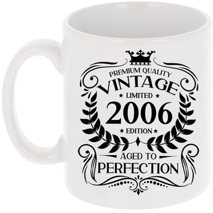 Always Looking Good 19th Birthday Gift for Men Vintage 2006 Aged to Perfection Mug Gift for Coffee Lovers Tea Cup Present for 19 Year Old 11oz Coffee Mug Funny Novelty Mug Gift for Men or Women