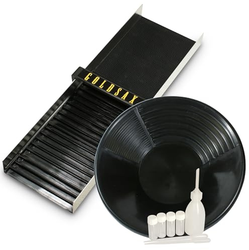 GoldSax Goldwaschen Set, Sluice Box, padella per lavaggio oro, 9 pezzi
