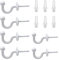CPSYTE 6 pcs Vorhang Raffhalter Haken Gardinenhalter Wand Metall Weiß U-förmige Ende Vorhang Holdback Wandhaken Ball End Raffhalter Haken für Gardinen Heimdekoration, Inklusive Befestigungshülse
