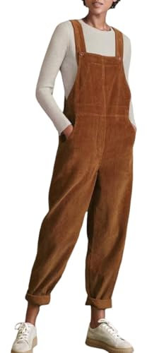 Salopette invernali da donna, salopette con tasche, con bretelle regolabili e alla moda, tute larghe da sci donna, pantaloni, pagliaccetto, Caff, S