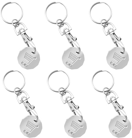 6pk Shopping Trolley Token Trolley Coin Keyring uk Trolley Tokens for Supermarket Cart Trolley Key Pound Coin Trolley Token Trolley Coins Shopping Trolleys Key Ring Ring Clasp Supermarket Locker Gift