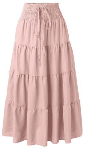 Adigaber 2 en 1 Jupon Femme Long Taille Haute Longue Maxi Jupe Bohême Tour de Taille Elastique Jupe Maxi Décontractée Vacances L'été Plage