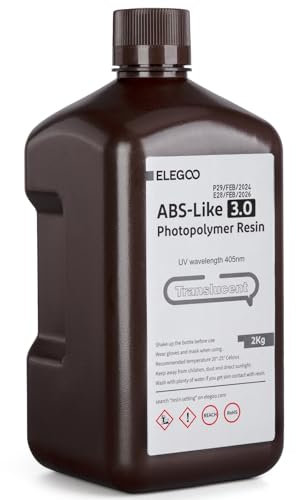 ELEGOO ABS-Like Resin 2000g Transparent, 405nm Rapid LCD UV-härtendes Harz Photopolymerharz 3D Drucker Resin für LCD/DLP 3D Drucker