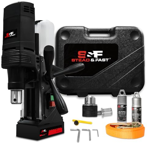 S&F STEAD & FAST Mag Drill Press Kit, 1100W Portable Magnetic Drill