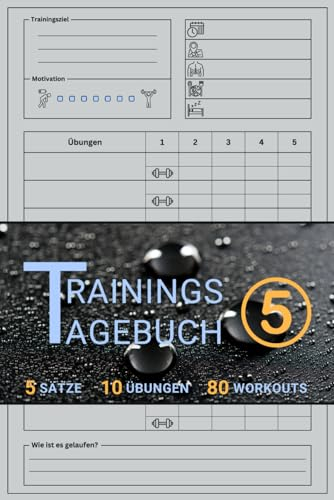 Trainingstagebuch S5 Blue Ice, Dein Begleiter für Krafttraining und Bodybuilding, für Frauen & Männer, Anfänger & Fortgeschrittene: 5 Sätze pro ... pro Trainingseinheit, 80 Trainingseinheiten