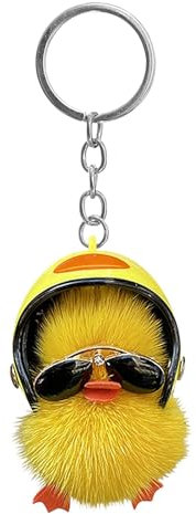 Porte-clés de canard jaune, porte-clés canard | Ornement de sac porte-clés,Accessoire de sac à dos à fourrure, porte-clés drôle, accessoires de canard, original unique pour hommes et femmes