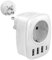 VINTAR 1 PCS Adaptateur de Voyage Inde, Adaptateur de Voyage Type D avec 3 USB et 15W 1USBC, Inde Adaptateur Prise de Courant pour l'Inde Sri Lanka, Népal
