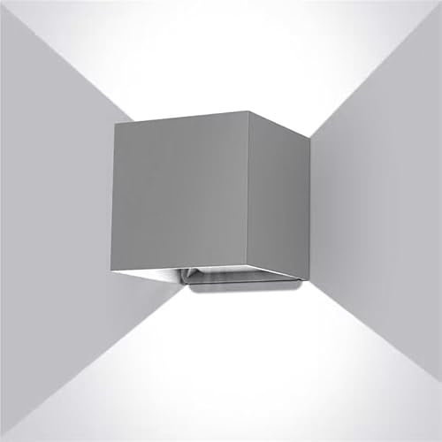 ledmo 20W Wandleuchten Innen/Aussen 6000K Wandlampe Auf und ab Einstellbarer Lichtstrahl 2000LM LED Außenleuchten Grau IP65 Wasserdichte
