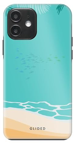 Glided Custodia compatibile con iPhone 12 – MagSafe Tough Case – Custodia rigida ibrida a 2 strati + custodia in silicone – Protezione antigraffio (Beachy)