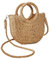 CHENJIAHAO Bolsos De Paja Bolso de Playa de Media Luna de ratán de Paja Tejido a Mano, Bolso de Hombro Tipo Bandolera Calado de Verano for Mujer de Gran Capacidad Bolso Paja Mujer(Khaki)