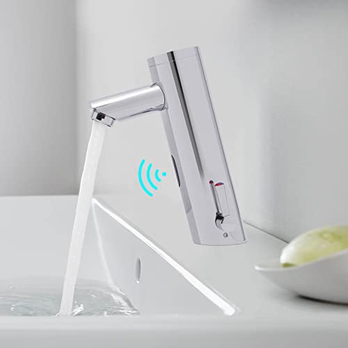 Robinet de lavabo Robinet de salle de bain Robinet de lavabo Robinet de salle de bain avec capteur automatique sans contact Robinet mitigeur de lavabo pour salle de bain