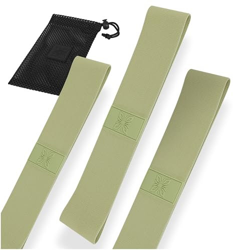 OMNANA® SOFTFLEX™ Loop Band Set – 3 Widerstandsbänder aus Stoff (30cm) – Extra reißfest & rutschfest – Fitnessbänder für Krafttraining, Muskelaufbau & Yoga – Mit Tasche