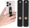 Ymapinc 2Pcs Phone Case Holder Strap, Phone Loops for Back of Phone Black Silicone Kickstand Cell Phone Strap Grip Holder for Most Mobile Phones and Cell Phone Case