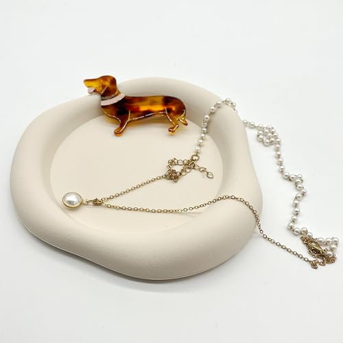 OHYER Porte-bijoux en Forme de Nuage plateau à bijoux potelet plateau à cosmétiques plateau à clés de montre Pour ranger montres clés ou lunettes être placé sur la coiffeuse (14,5 * 15,5 * 2,6 cm)