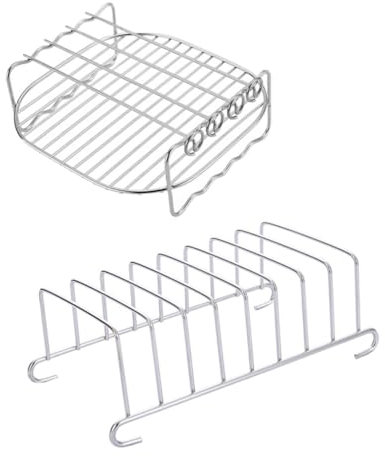 BUGUUYO Grille À Pour Friteuse À Air Grille À Griller En Acier Inoxydable Ensemble De 2 Pièces Accessoires Pour Friteuse À Air