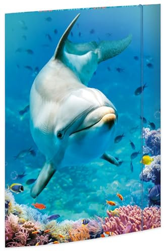 RNKVERLAG Zeichenmappe Dolphin 320 x 430 mm, für Formate bis DIN A3 mit Gummizugverschluss, 1 Stück